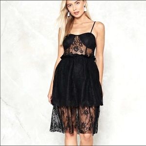 New Black Lace Midi Dress